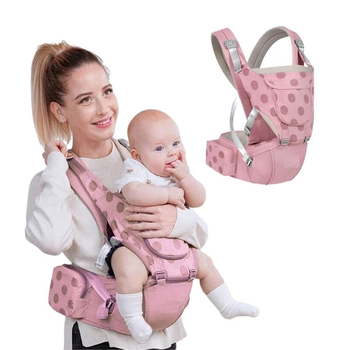 Sırt ve Bel dostu ergonomik taşıyıcı : Luron Bebek Taşıyıcı Yeni Doğan Bebek | 5 Taşıma Pozisyonlu Taşıma Çantası - Pembe